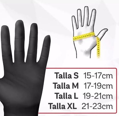 Guantes de Nitrilo Negros 9 Micras de Espesor