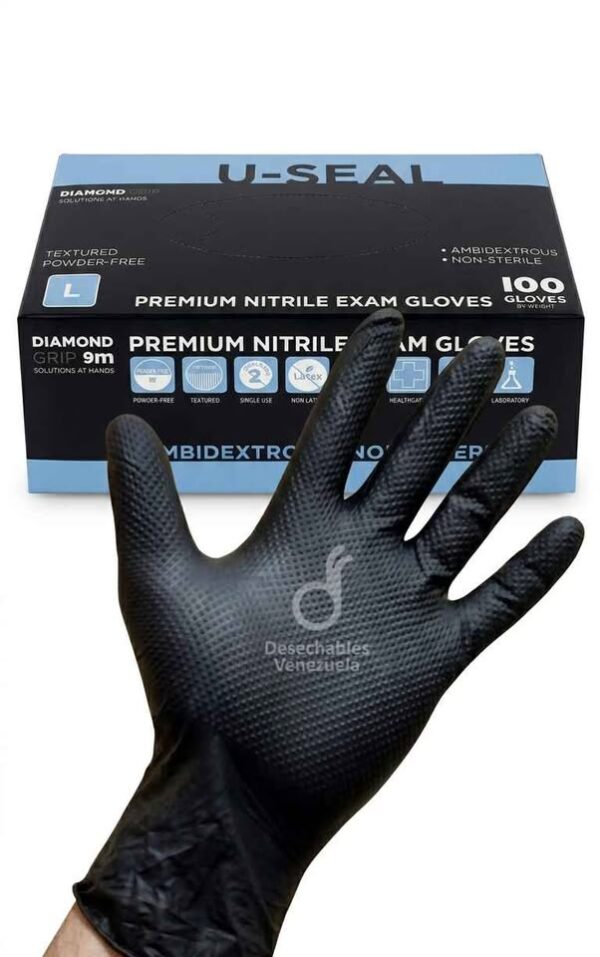 Guantes de Nitrilo 9 Micras de Espesor Textura de Diamante